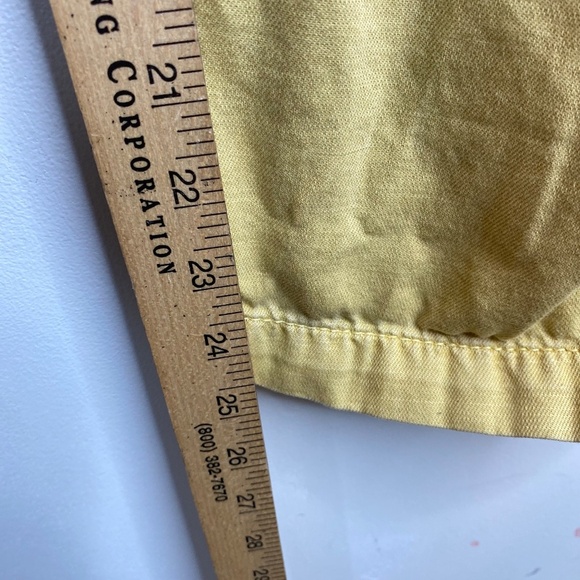 Anthropologie Postmark Linen Jumpsuit M Slouchy Mustard Yellow Pockets Cottage - Picture 12 of 15